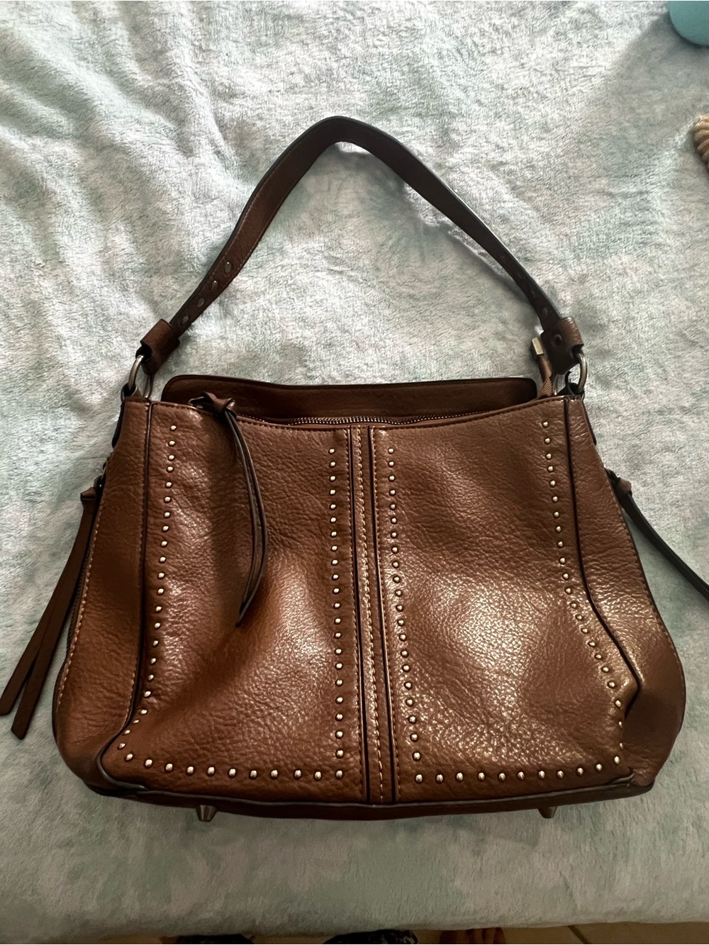 Montana West Chocolate Brown Studded Shoulder Bag